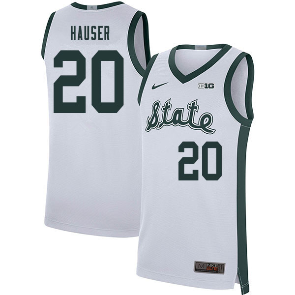 Men Michigan State Spartans #20 Joey Hauser NCAA Nike Authentic White 2019-20 Retro College Stitched Basketball Jersey OT41H58SH